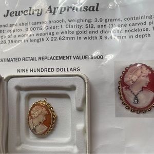 14K vintage Cameo brooch/necklace